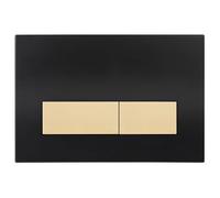 Mendorio Plaque de Commande WC, Compatible avec Geberit Sigma, UP300 et UP320, avec Double Chasse, Équipée d'un Set de Leviers de Chasse et d'un Cadre d'Installation.(Noir Mat & Or Mat Bouton)