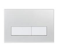 Mendorio Plaque de Commande WC, Compatible avec Geberit Sigma, UP300 et UP320, avec Double Chasse, Équipée d'un Set de Leviers de Chasse et d'un Cadre d'Installation.(Argent Mat & Blanc Mat Bouton)
