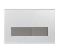Mendorio Plaque de Commande WC, Compatible avec Geberit Sigma, UP300 et UP320, avec Double Chasse, Équipée d'un Set de Leviers Chasse et d'un Cadre d'Installation.(Argent Mat & Gris foncé Mat Bouton)