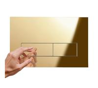 Mendorio Plaque de Commande WC, Compatible avec Geberit Sigma, UP300 et UP320, avec Double Chasse, Équipée d'un Set de Leviers de Chasse et d'un Cadre d'Installation,245 × 164mm.(Chromé Doré)