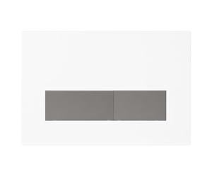 Mendorio Plaque de Commande WC, Compatible avec Geberit Sigma, UP300 et UP320, avec Double Chasse, Équipée d'un Set de Leviers de Chasse et d'un Cadre d'Installation(Blanc Mat & Gris foncé Mat Bouton)
