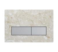 Mendorio Plaque de Commande WC, Compatible avec Geberit Sigma20, UP300 et UP320, Modèle à Double Débit avec Régulateur et Panneau Fixe, Dimensions 246 x 164 mm (Beige-Y4 & Chromé Bouton)