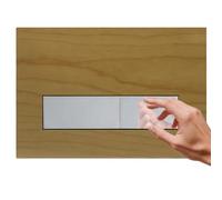 Mendorio Plaque de Commande WC, Compatible avec Geberit Sigma20, UP300 et UP320, Modèle à Double Débit avec Régulateur et Panneau Fixe, Dimensions 246 x 164 mm (Grain de bois-M9 & Chromé Bouton)