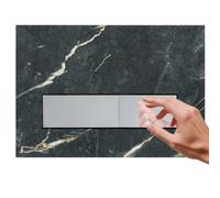 Mendorio Plaque de Commande WC, Compatible avec Geberit Sigma20, UP300 et UP320, Modèle à Double Débit avec Régulateur et Panneau Fixe, Dimensions 246 x 164 mm (Gris foncé-Y10 & Chromé Bouton)