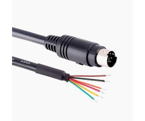 Mendouconert Câble adaptateur Mini DIN 6 broches mâle vers extrémité de fil, 1,8 m, console série USB, noir (3 m)