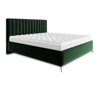 Mendoza - lit coffre - 180x200 - sommier inclus - en velours - Vert