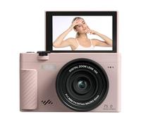 MENDUNER Appareil Photo Numérique 4K 75 MP avec écran Rabattable de 3 Pouces, WiFi, Caméra de avec Zoom 18x pour Youtube, de Noël pour Les Débutants et Les Créateurs de Contenu (Pink)