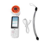 MENDUNER Caméra de Poche 4K Vlogging avec Ventilateur Enregistreur Vidéo 64 MP Objectif Rotatif à 180 Degrés Caméra Compacte pour L'enregistrement Youtube du Créateur de Contenu de Voyage (White)