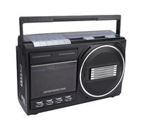 MENDUNER Cassette Tape Player Portable, Intégrée en Haut-Parleur Microphone FM/AM/SW Radio, karaoké Sonore Stéréo Sound Sound sans Couture et Tapis de Cassette de Conversion de (Plug UE 220V)
