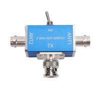 MENDUNER Commutateur d'antenne Manuel à 2 Voies 1-30 MHz 100 W Répartiteur BNC, Système d'antennes en Alliage 'Aluminium pour Station de Base 'appareils Portables de Voiture Mobile