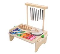 MENDUNER Ensemble d'instruments de Percussion pour Enfants | Xylophone et Tambour en Bois avec Touches d'octave pour l'apprentissage des Tout-Petits