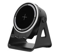 MENDUNER Haut-Parleur Bluetooth avec Lumières LED, Support de Téléphone, Haut-Parleur à Induction sans Fil 5 W, Réglable à 360° pour Bureau de Jeu, Lumière Ambiante 7 Couleurs pour Le (Black)