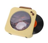 MENDUNER Haut-Parleur Bluetooth Rétro avec Lumière RVB, Enregistrement Rotatif Automatique, Stéréo sans Fil Vintage avec Carte AUX USB TF, Audio Portable 8 W pour Décoration D'intérieur, (Yellow)