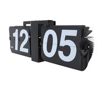 MENDUNER Horloge à Feuilleton, Horloge Numérique Mécanique Vintage avec Tour de Page Silencieuse, Lecture Facile à Grands Numéros Bouton de Temps Réglable pour Chambre, Bureau, (Tout Noir)