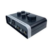 MENDUNER Interface Sonore USB, Alimentation Fantôme 48 V, Mélangeur de Son Professionnel, Préamplificateur de Microphone en 24 Bits, 192 KHz pour Enregistrement sur PC, Podcasting, Noir