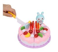 MENDUNER Jouet de Jeu de Simulation de Gâteau d'anniversaire pour Enfants avec Autocollant de Gâteau aux Fruits pour Un Exercice Cérébral Pratique, pour Les Enfants de Plus de 3 Ans, Matière ([Rose]