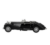 MENDUNER Jouet de Voiture à Tirer de Simulation en Alliage | Véhicule Vintage avec Lumières Alimentées par Friction Sonore pour Les Enfants (Black)