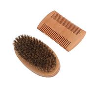 MENDUNER Kit Peigne et Brosse à Barbe en Bois Double Face | Poils de Sanglier Doux pour le Toilettage et le Démêlage des Hommes avec étui de Voyage