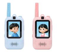 MENDUNER Lot de 2 Talkies-Walkies Vidéo pour Enfants avec Deux Caméras, Interphone Longue Portée Rechargeable, Changeur de Voix, Plus de 8 Heures de Jeu pour Jeux D'intérieur et