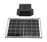 MENDUNER Panneau Solaire 4W avec Batterie Intégrée 15000mAh, Support Réglable à 360 Degrés, 5V Type C for Caméra de sécurité Extérieure Serrures Intelligentes Lumières de Camping (BLACK)