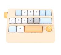 MENDUNER Pavé Numérique Mécanique, 19 Touches, Clavier Numérique Programmable Macro échangeable à Chaud avec Contrôle par Joystick et 12 Modes D'éclairage, PC Portable, Jeu, Dessin, (Yellow)