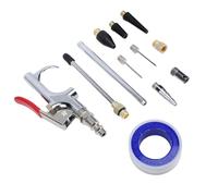 MENDUNER Pistolet de Soufflage à Buse d'air 8 Pièces | Kit de Pistolet de Soufflage à 2 Voies à Connexion Rapide de 1/4 Pouces pour le Nettoyage du Compresseur d'air, Corps en Alliage de Zinc