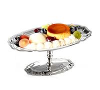 MENDUNER Plateau à Dessert sur Pieds de 6,7 Pouces, Plateau de Service en Acier Inoxydable 304 pour Gâteaux à la Crème Glacée, aux Fruits, Assiette à Apéritif élégante Antirouille pour