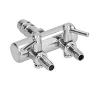 MENDUNER Répartiteur D'Aquarium en Acier Inoxydable, Valve de Distribution pour Tuyau D'oxygène pour Aquarium, Résistant à la Corrosion, pour Aquariophiles, Entrée 8 Mm, Sortie 6 Mm (2 têtes)