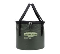 MENDUNER Seau Pliant en Tissu, Seau de Lavage de Voiture, Conteneur de Stockage d'eau Pliable, Pochette en Maille, Panier de Vidange Portable, Conteneur d'eau pour Le Camping en Plein (Vert OD)