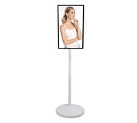 MENDUNER TV Portable Mobile 24 Pouces sur Roues, 4 Go de + 64 Go de Stockage, écran Tactile Intelligent LCD 60 MHz 1080p, Moniteur Rotatif avec Base Mobile, pour (Prise UE