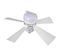MENDUNER Ventilateur de Luz Ceamember Dimmal Pilote 3 Températures 3 Timer du Vent du Vent E26 pour Białe Białe ABS 5 Lames de Lame (WHITE)