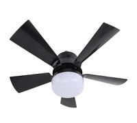 MENDUNER Ventilateur de Luz Ceamember Dimmal Pilote 3 Températures 3 Timer du Vent du Vent E26 pour Białe Białe ABS 5 Lames de Lame (BLACK)