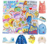 Meneng Lot de 30 écussons thermocollants chrétiens pour enfants : verset de la Bible brodés avec citations positives avec espoir Jésus Amour - Loisirs créatifs basés sur la foi religieuse pour