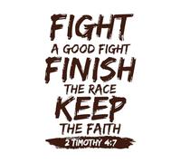 mener un bon combat terminer la course garder la foi Stickers gravés 36x53.4cm Étanche Café