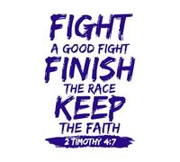 mener un bon combat terminer la course garder la foi Stickers gravés 36x53.4cm Fourni avec un kit de film de transfert Bleu foncé