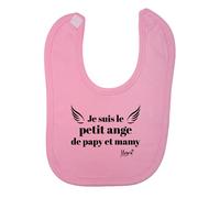 Menfin Bavoir : " Je suis le petit ange de papy et mamy " (Rose)