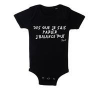 Menfin Body des Que Je Sais Parler j'balance Tout (Bleu Marine foncé, 0/3 Mois)