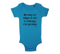 Menfin Body Ma Mamy est dingue de Moi et Mon Papy C'est Pas Mieux (Bleu Aquarius, 0-3 Mois)