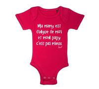 Menfin Body Ma Mamy est dingue de Moi et Mon Papy C'est Pas Mieux (Fushia, 06-12 Mois)