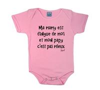 Menfin Body Ma Mamy est dingue de Moi et Mon Papy C'est Pas Mieux (Rose, 18-23 Mois)