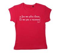 Menfin T-Shirt Un jour mon prince viendra..(Et mon père le fracassera) (8 ans, Fuschia)