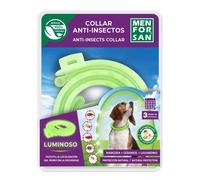 Menforsan Collier Anti-Insectes Luminescent pour Chiens, avec 3 repulsifs naturels, Longueur 57cm Auto-reglable