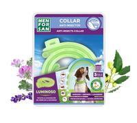 MENFORSAN Collier Anti-Insectes Luminescent pour Chiens, avec 3 répulsifs naturels, Longueur 57cm Auto-réglable