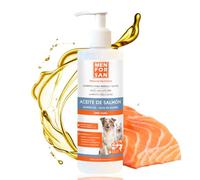 MENFORSAN Huile de Saumon pour Chiens et Chats 500ml, avec Oméga 3 et 6, Donne Un Pelage Brillant et Améliore Le Système Immunitaire, Brun Clair,