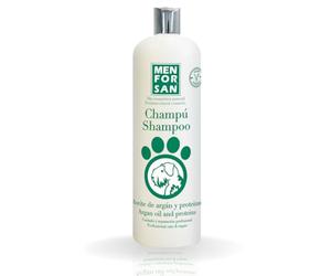 MENFORSAN Shampoing pour chien aux protéines de soie et à l'huile d'argan 1 l, revitalise le pelage de l'animal de compagnie