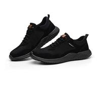 MENG Chaussure De Sécurité Homme Femme S3 Légère Embout Acier Protection Chaussures De Travail Basket De Securite Antidérapante Anti-Perforation Chaussures De Protection (Color : Black, Size : 44EU)
