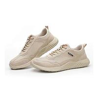 MENG Chaussure De Sécurité Homme Femme S3 Légère Embout Acier Protection Chaussures De Travail Basket De Securite Antidérapante Anti-Perforation Chaussures De Protection (Color : Beige, Size : 36EU)