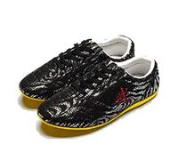 MENG Chaussures de Taekwondo Arts Martiaux Sneaker Chaussures de Sport légères for la Boxe karaté Kung Fu Tai Chi entraînement (Color : Black, Size : 47)