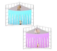 Meng Jiaran Lot de 2 cachettes d'angle pour cochon d'Inde, cachettes d'angle en tissu pour petits animaux, hamster, hérisson, cochon d'Inde, lapin (bleu + violet)