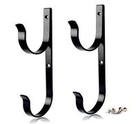 Meng Zhi AO 2 pcs Ensemble de Piscine Pole cintres Heavy Duty Noir Aluminium Support Vis Perfect Crochets Piscine télescopique Bâtons Écumeur Ainsi Que Filets brosses